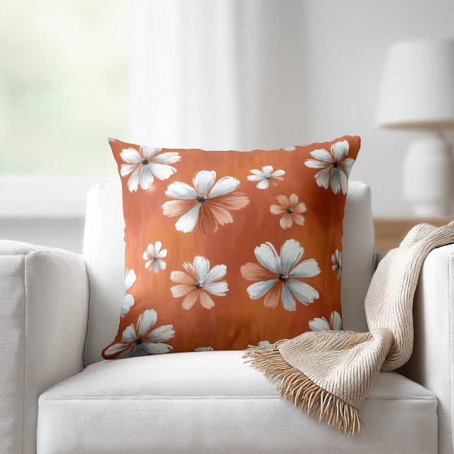Coussin Fleur Orange Brûlé (Créateur téléchargé)