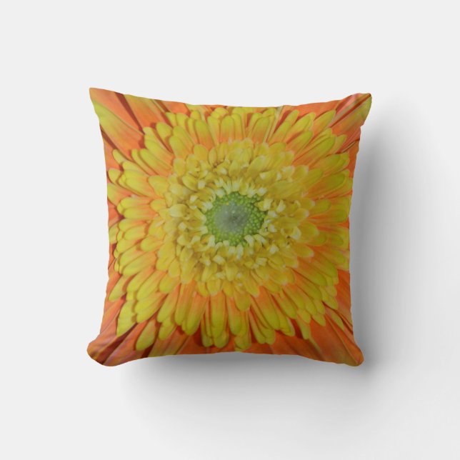 Coussin Fleur orange et jaune (Recto)
