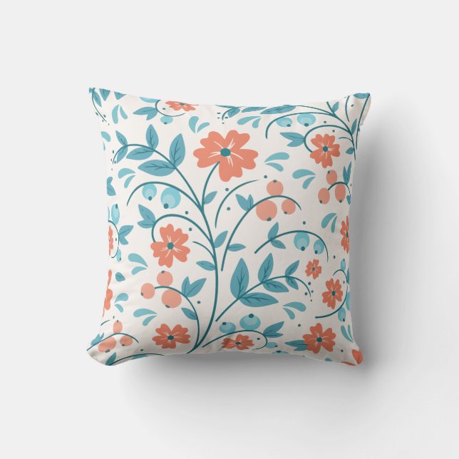 Coussin Fleur orange minimaliste (Recto)