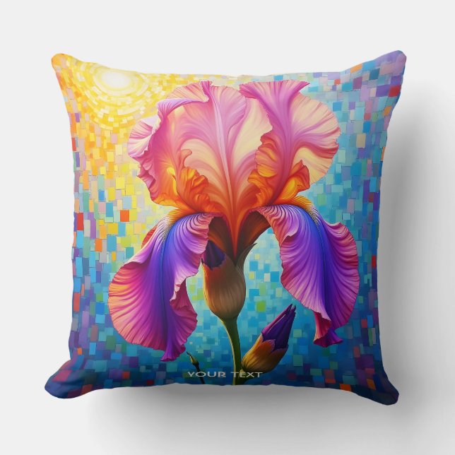 Coussin Fleur orange rose fantaisiste mignonne (Recto)