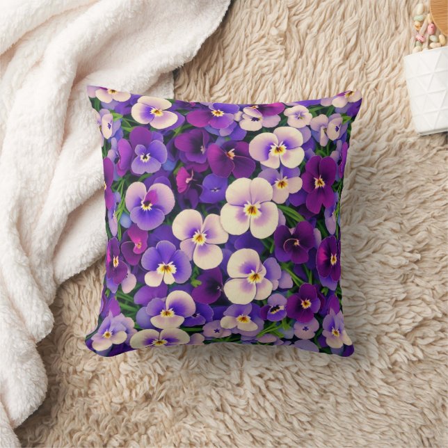 Coussin Fleur Pansy Violet (Couverture)