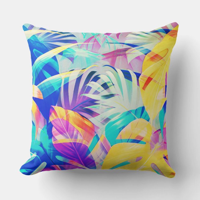 Coussin Fleur pastel abstrait moderne (Recto)