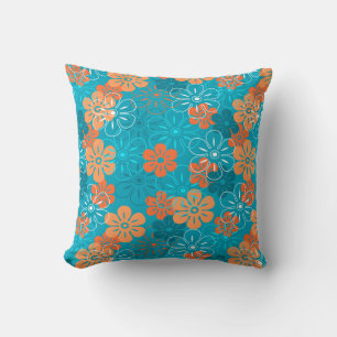 Coussin Fleur Pluie Floral Rétro Hawaïen