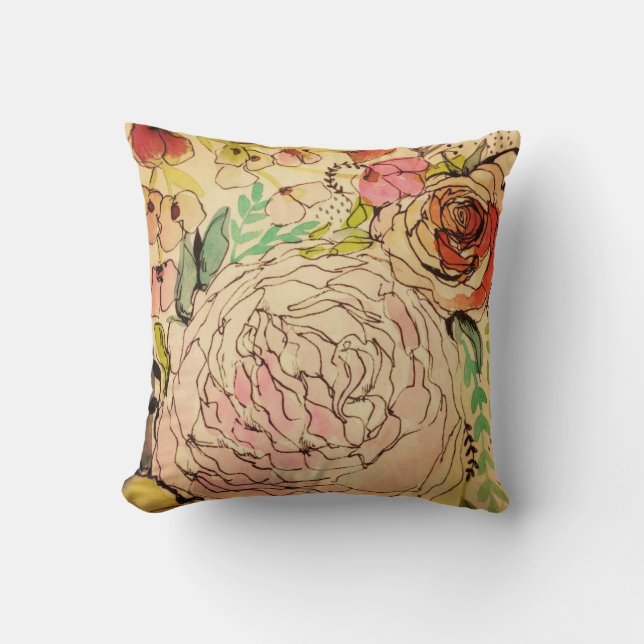 Coussin Fleur pour aquarelle 1 et 3 (Recto)