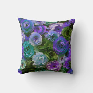 Coussin Fleur Ranunculus Fleuriste pourpre Décor