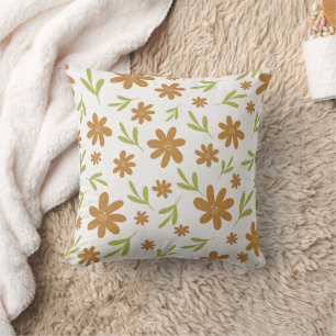 Coussin Fleur Rétro 70 - Décoration Bohème d'Automne