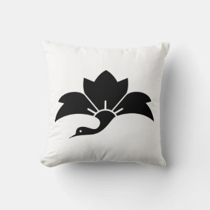 Coussin fleur rhombique en forme de grue à feuilles pointu