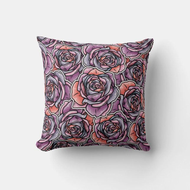 Coussin Fleur Rose coloré (Recto)