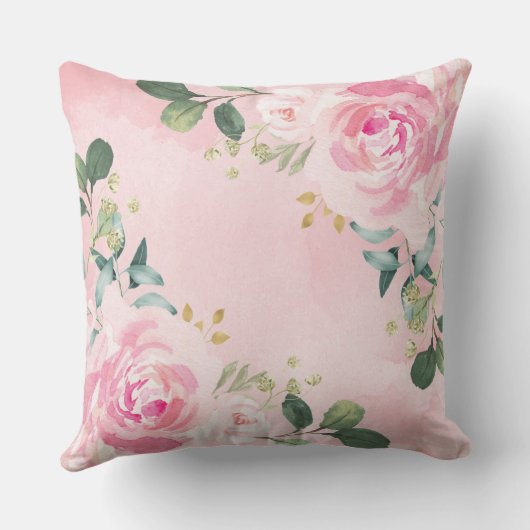 Coussin Fleur rose Eléphant Naissance Statistiques Fille N (Verso)