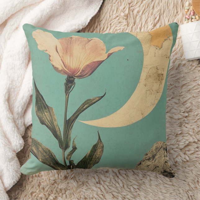 Coussin Fleur rose et lune de croissant (Couverture)