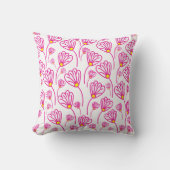 Coussin Fleur Rose Joliment Élégante (Recto)
