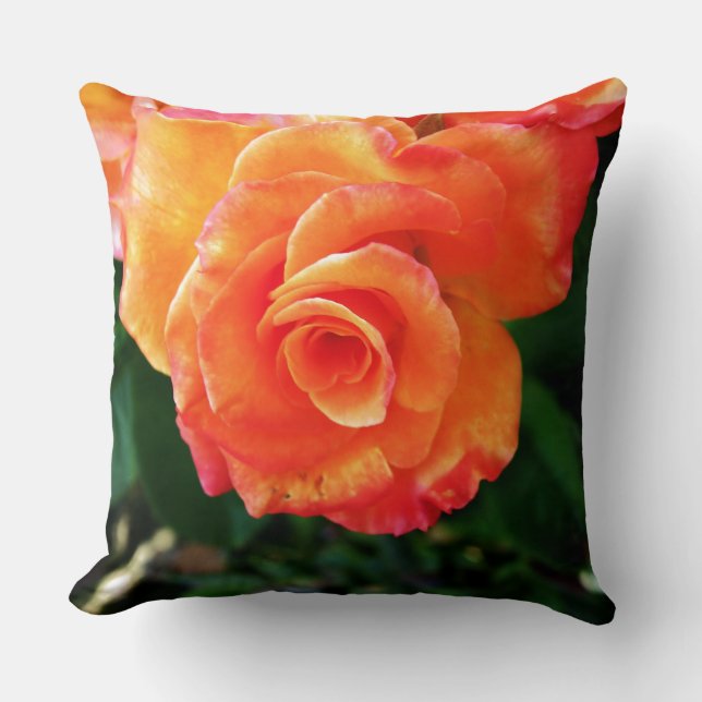 Coussin Fleur rose orange (Recto)