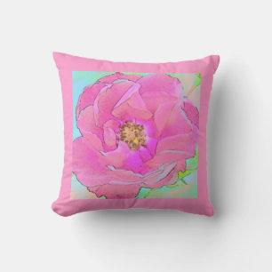 Coussin Fleur rose pastel