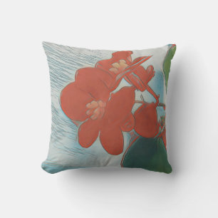 Coussin Fleur rouge