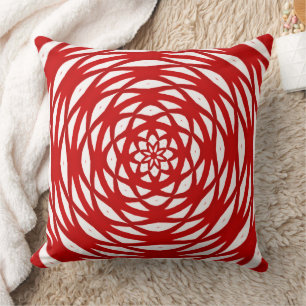 Coussin Fleur Rouge Blanc Noël Design moderne