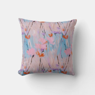 Coussin Fleur sauvage aquarelle pastel