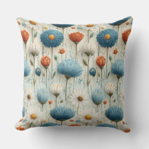 Fleur sauvage bleue orange Floral