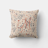 Coussin Fleur sauvage bohème rose beige corail Monogram (Recto)