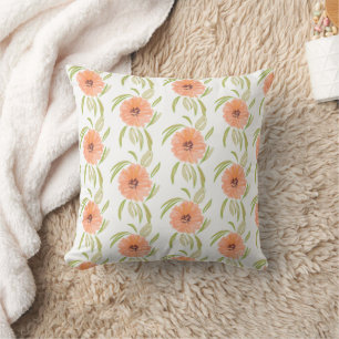 Coussin Fleur sauvage de fleurs de prairie florale aquarel
