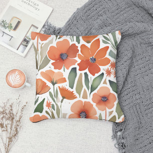 Coussin Fleur sauvage en terre cuite Boho Rustique Ressort