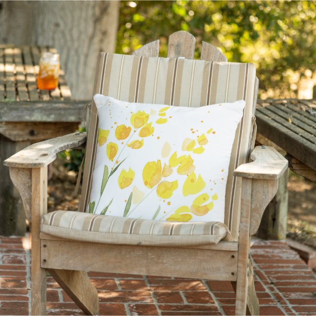 Coussin Fleur sauvage jaune (Chaise)