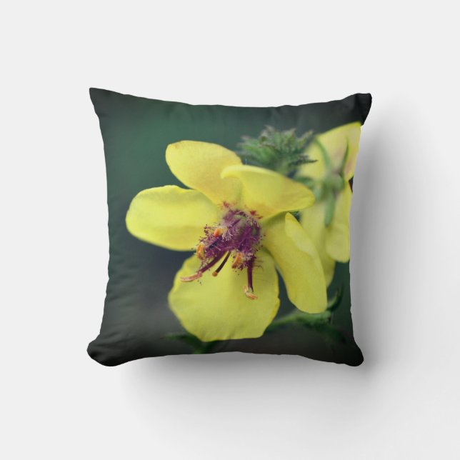 Coussin Fleur sauvage jaune délicat (Recto)