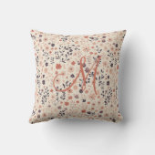 Coussin Fleur sauvage rose beige corail Monogram Boho (Verso)