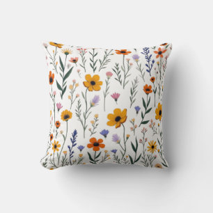 Coussin Fleur sauvage Whimsy - Motif de prairie douce