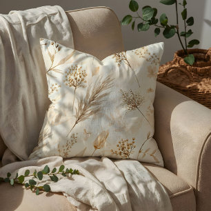 Coussin Fleur Séchée Botanique Beige