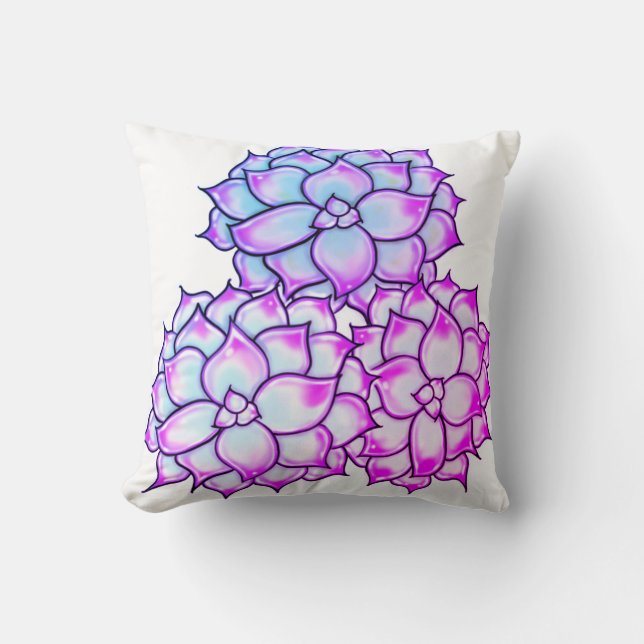 Coussin Fleur Succulente pourpre (Recto)