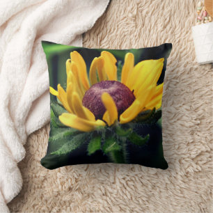 Coussin Fleur Susan aux yeux noirs se dépliant