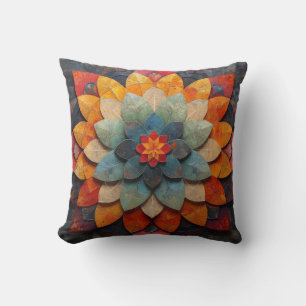 Coussin Fleur texturée Mandala Art