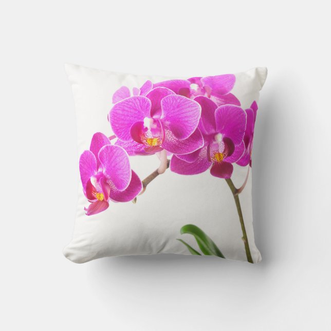 Coussin Fleur tropicale de l'orchidée Dendrobium violet ro (Recto)