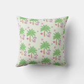 Coussin Fleur tropicale de singe rose de Preppy (Verso)