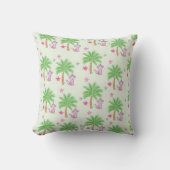 Coussin Fleur tropicale de singe rose de Preppy (Recto)