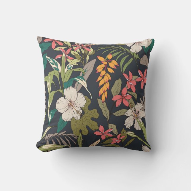 Coussin Fleur tropicale : Motif Fleur sans couture (Recto)