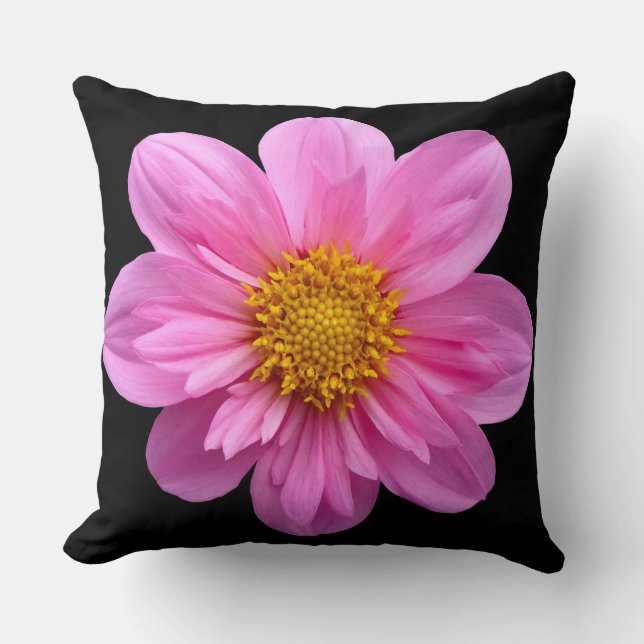 Coussin Fleur unique rose Dahlia (Recto)