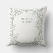 Coussin Fleur Vert Bébé Timeless Vintage (Recto)