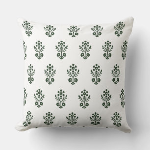 Coussin Fleur verte d'impression en bloc