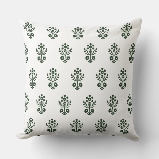 Coussin Fleur verte d'impression en bloc (Recto)
