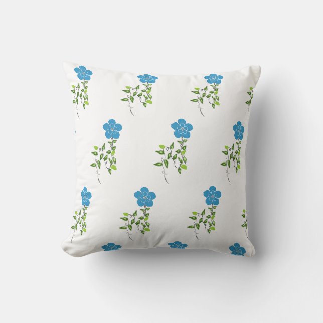 Coussin fleur vignes bleues  (Recto)