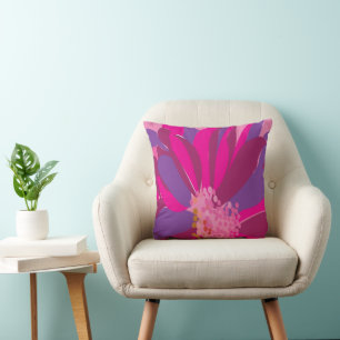 Coussin Fleur violet rose