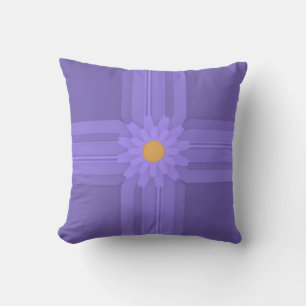 Coussin Fleur Violette Simple sur Croix Moderne