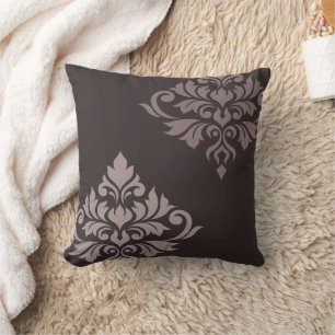 Coussin Fleurir Damassé Art II Taupes