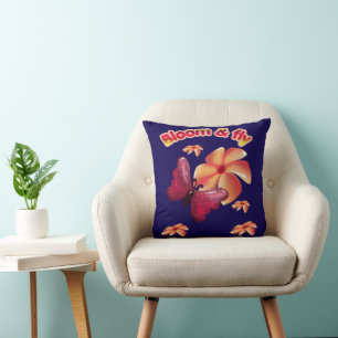 Coussin Fleurir et Voler Papillon Fleur Esthétique Mignon