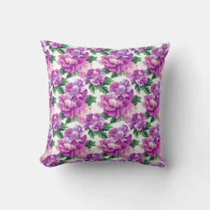 Coussin Fleuriste Chic Romantique Botanique Rose Violet Vi