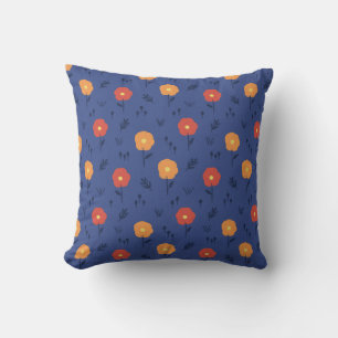 Coussin Fleuron violet rétro Art Motif Fleur esthétique