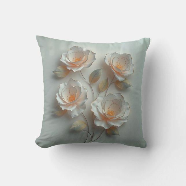 Coussin Fleurs 3D Élégantes (Recto)