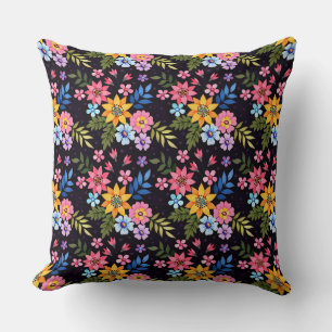 Coussin Fleurs à main colorées Motif sans couture-5