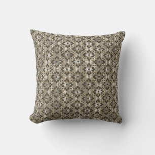 Coussin Fleurs à motifs gris et noirs